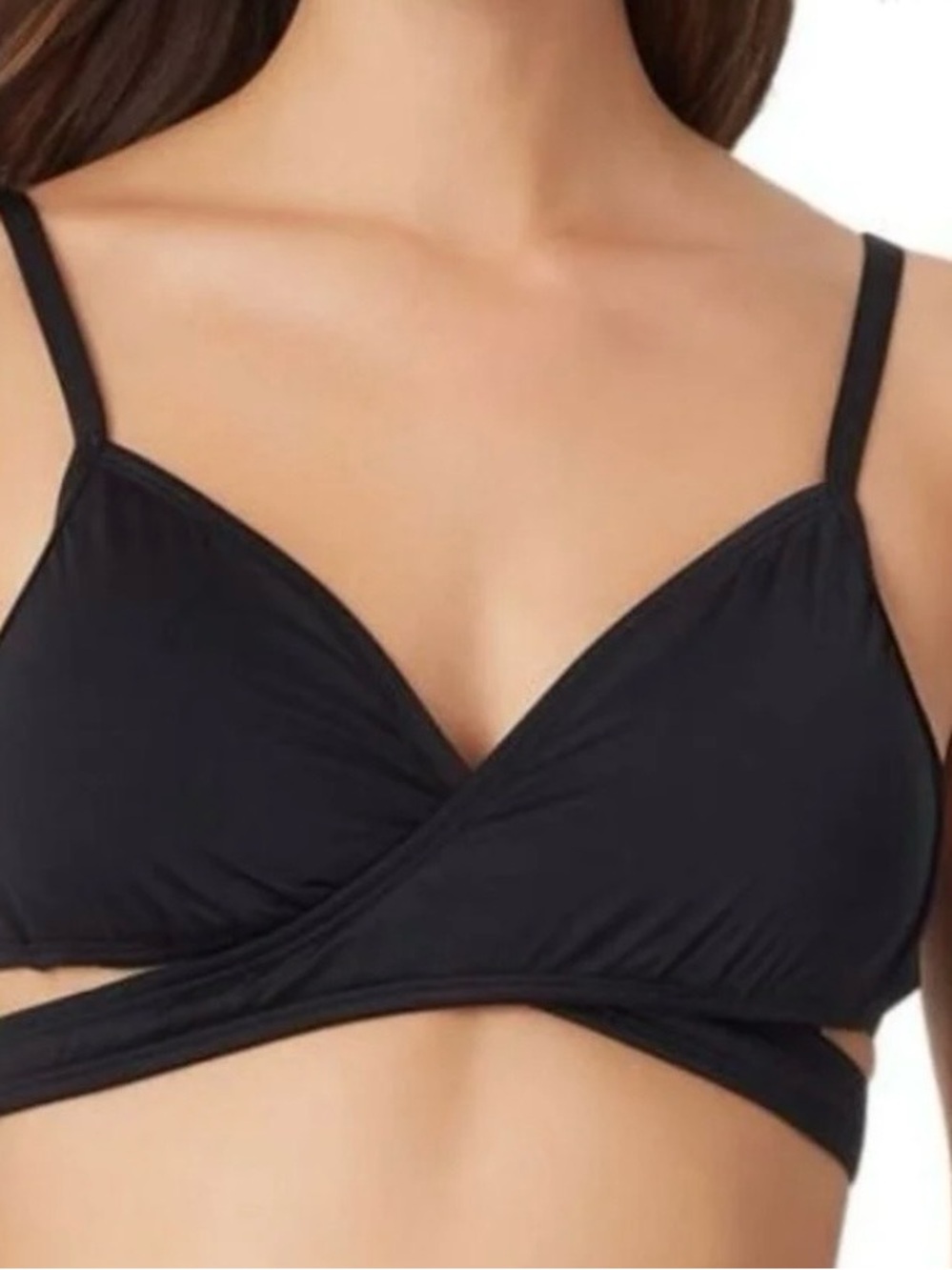 Sugar Beach Women's Black Crossover Bikini Top